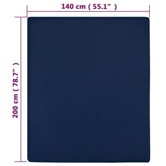 Hoeslaken jersey 140x200 cm katoen marineblauw 4