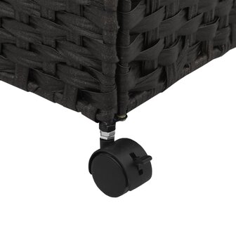 Wasmand op wielen 60x35x60,5 cm rattan zwart 9