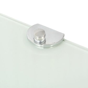 Hoekschap met chromen dragers 25x25 cm glas wit 5