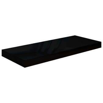 Wandschap zwevend 60x23,5x3,8 cm MDF hoogglans zwart 2