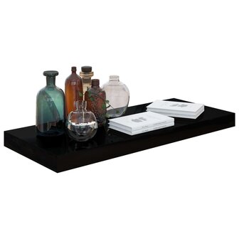 Wandschap zwevend 60x23,5x3,8 cm MDF hoogglans zwart 3