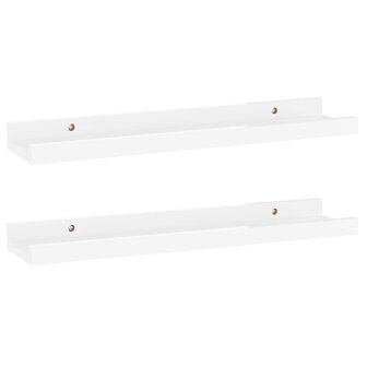 Wandschappen 2 st 40x9x3 cm hoogglans wit 2