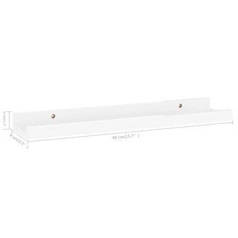 Wandschappen 2 st 40x9x3 cm hoogglans wit 9