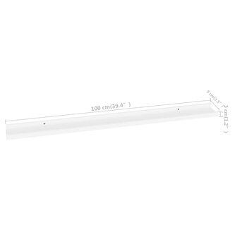Wandschappen 2 st 100x9x3 cm wit 9