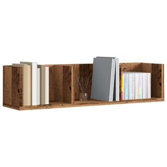 Cd-wandschap 75x18x18 cm bewerkt hout oud houtkleurig 1