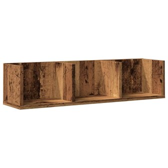 Cd-wandschap 75x18x18 cm bewerkt hout oud houtkleurig 2