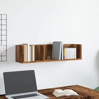 Cd-wandschap 75x18x18 cm bewerkt hout oud houtkleurig 3