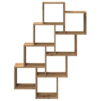 Wandschap kubus 90x15x119,5 cm bewerkt hout artisanaal eiken 4
