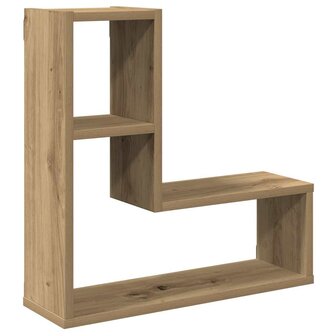 Wandschappen kubus 2 st 50x15x50 cm hout artisanaal eiken 4