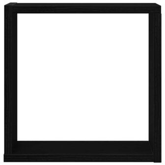 Wandschappen kubus 6 st 30x15x30 cm bewerkt hout zwart eiken 6