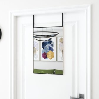 Deurspiegel 40x60 cm glas en aluminium zwart 1