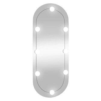Wandspiegel met LED&amp;apos;s ovaal 30x70 cm glas 2