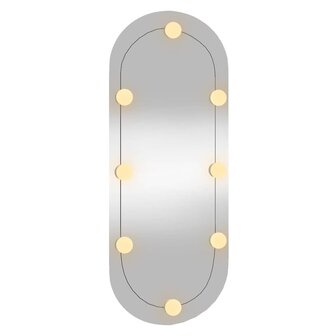 Wandspiegel met LED&amp;apos;s ovaal 30x70 cm glas 4