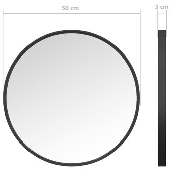 Wandspiegel 50 cm zwart 7