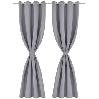 Gordijn met metalen ringen verduisterend 270x245 grijs 3