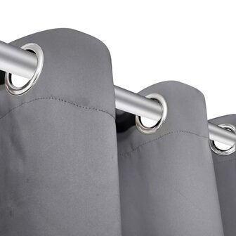 Gordijn met metalen ringen verduisterend 270x245 grijs 5