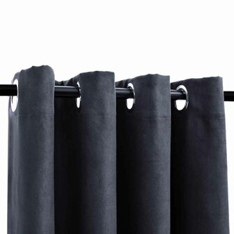 Gordijnen verduisterend met ringen 2 st 140x225 cm antraciet 3