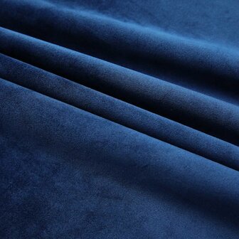Gordijnen verduisterend 2 st met haken 140x175 cm fluweel blauw 3