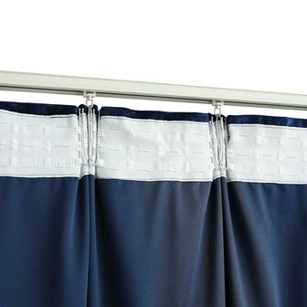 Gordijnen verduisterend 2 st met haken 140x175 cm fluweel blauw 4