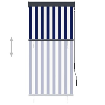 Rolgordijn voor buiten 80x250 cm blauw en wit 3