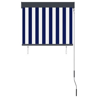 Rolgordijn voor buiten 80x250 cm blauw en wit 4