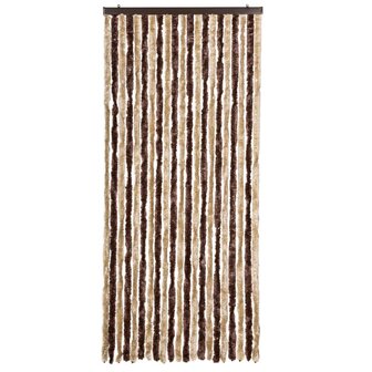 Vliegengordijn 90x220 cm chenille beige en lichtbruin 3