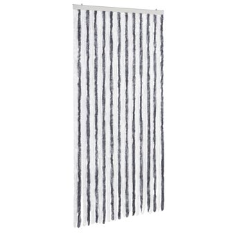 Vliegengordijn 100x220 cm chenille grijs en wit 2