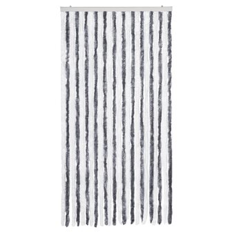 Vliegengordijn 100x220 cm chenille grijs en wit 3
