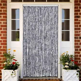 Vliegengordijn 100x220 cm chenille zilverkleurig 1