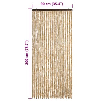 Vliegengordijn 90x200 cm chenille beige 7