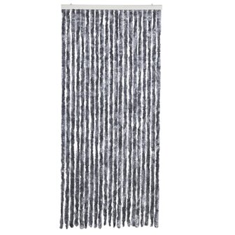 Vliegengordijn 90x200 cm chenille zilverkleurig 3
