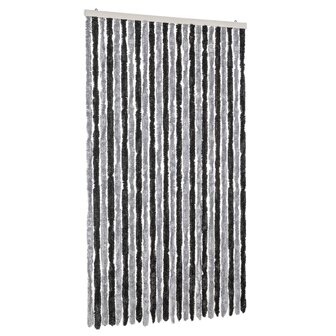 Vliegengordijn 100x220 cm chenille grijs en zwart 2