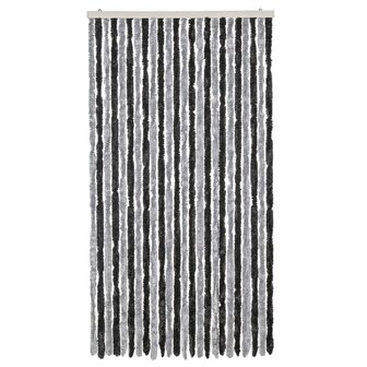 Vliegengordijn 100x220 cm chenille grijs en zwart 3
