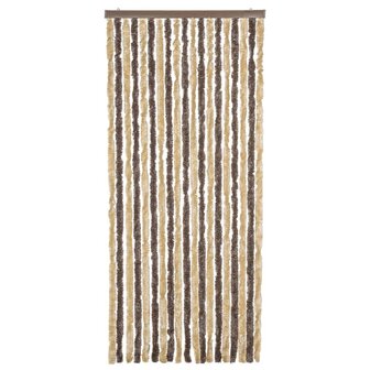 Vliegengordijn 56x185 cm chenille donkerbruin en beige 3