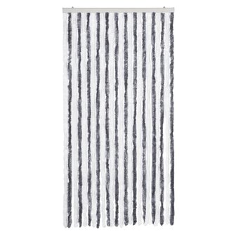 Vliegengordijn 100x230 cm chenille grijs en wit 3