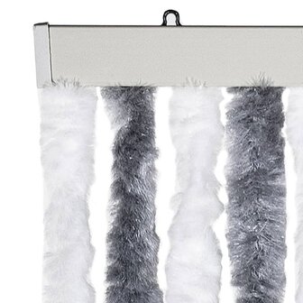 Vliegengordijn 100x230 cm chenille grijs en wit 4