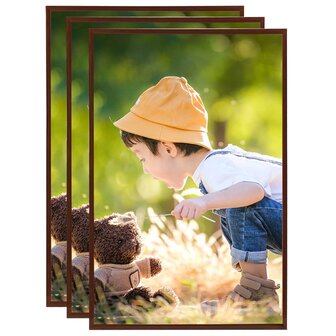 Fotolijsten 3 st voor wand of tafel 59,4x84 cm MDF bronskleurig 1