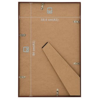 Fotolijsten 3 st voor wand of tafel 59,4x84 cm MDF bronskleurig 8