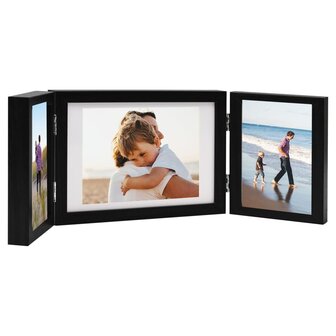 Fotolijst drieluik 28x18 cm+2x(13x18 cm) zwart 1