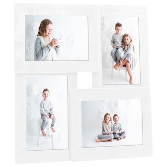 Fotolijst voor 4x(10x15 cm) foto MDF wit 1