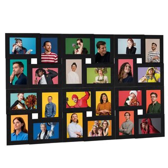 Fotolijst voor 24x(13x18 cm) foto MDF zwart 1