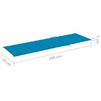 Ligbed met blauw kussen ge&iuml;mpregneerd grenenhout 7