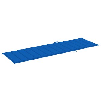 Ligbed met koningsblauw kussen ge&iuml;mpregneerd grenenhout 5