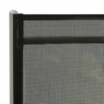 Ligbed inklapbaar textileen en aluminium zwart en zilverkleurig 8