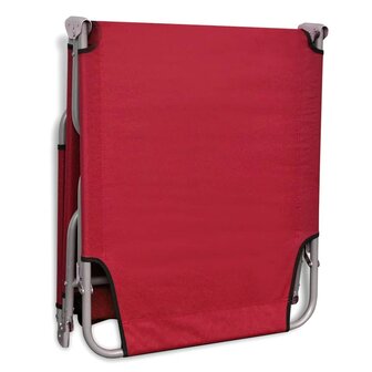 Ligbed inklapbaar gepoedercoat staal rood 5