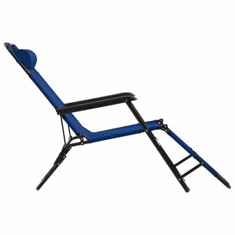 Ligbedden inklapbaar 2 st met voetensteun staal blauw 5