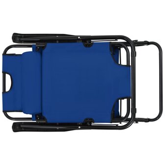 Ligbedden inklapbaar 2 st met voetensteun staal blauw 8
