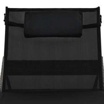 Ligbed met kussen poly rattan bruin 5