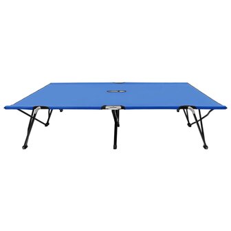 Ligbed 2-persoons inklapbaar staal blauw 2