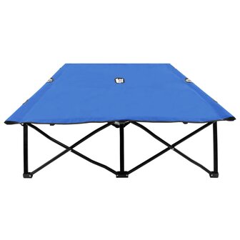 Ligbed 2-persoons inklapbaar staal blauw 3